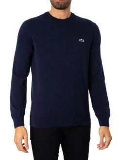 Lacoste Logo Knit Sweatshirt - Marine Blue