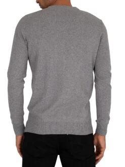 Lyle & Scott Cotton Merino Crew Jumper - Mid Grey Marl -Standout Store 37852c