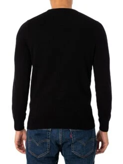 Lyle & Scott Cotton Merino Crew Jumper - Jet Black -Standout Store 37853c 1