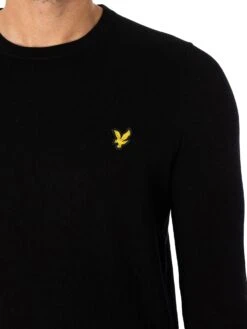 Lyle & Scott Cotton Merino Crew Jumper - Jet Black -Standout Store 37853d 1