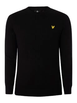Lyle & Scott Cotton Merino Crew Jumper - Jet Black -Standout Store 37853e 1