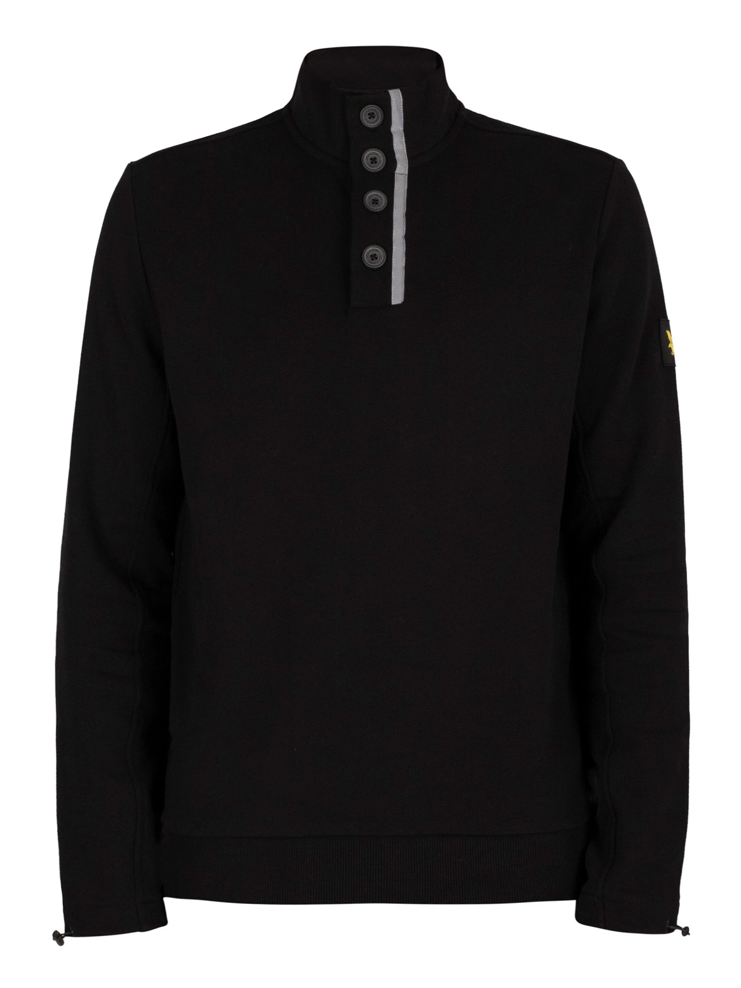 Lyle & Scott Button Funnel Neck Sweatshirt - Jet Black Lyle & Scott Button Funnel Neck Sweatshirt - Jet Black -Standout Store 39014f