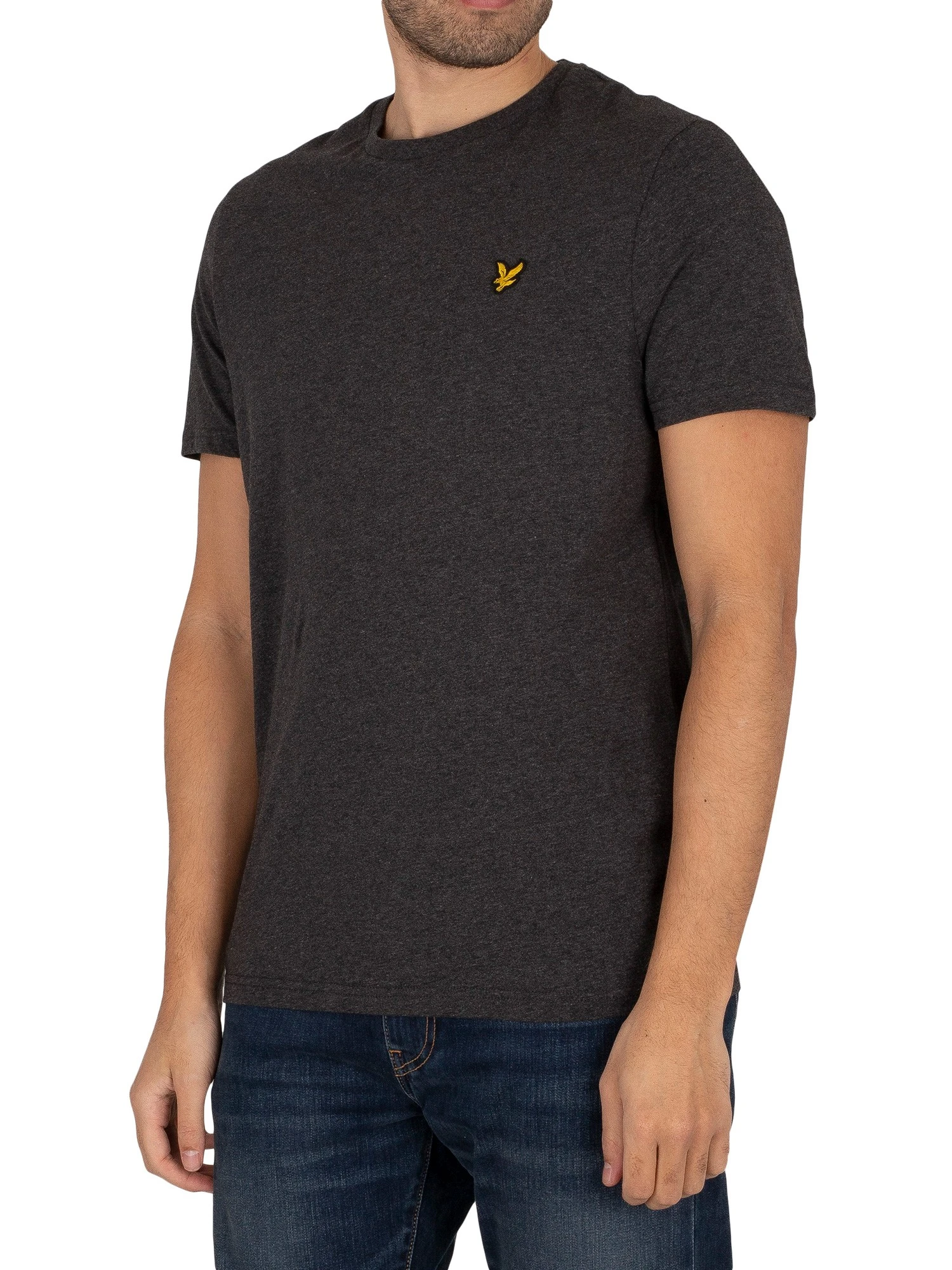 Lyle & Scott Plain Organic Cotton T-Shirt - Charcoal Marl Lyle & Scott Plain Organic Cotton T-Shirt - Charcoal Marl -Standout Store 39715b