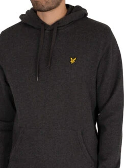 Lyle & Scott Logo Pullover Hoodie - Charcoal Marl -Standout Store 40635d