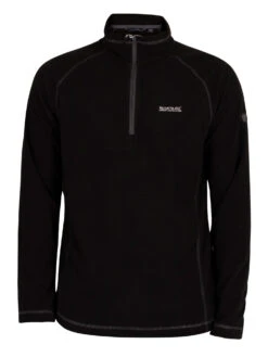 Regatta Montes Lightweight Half Zip Mini Stripe Sweatshirt - Black -Standout Store 42215e