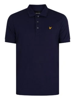 Lyle & Scott Organic Cotton Plain Polo Shirt - Navy -Standout Store 42384e