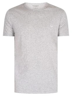 Emporio Armani 2 Pack Pure Cotton Lounge T-Shirts - Marine/Melange Grey -Standout Store 43106f
