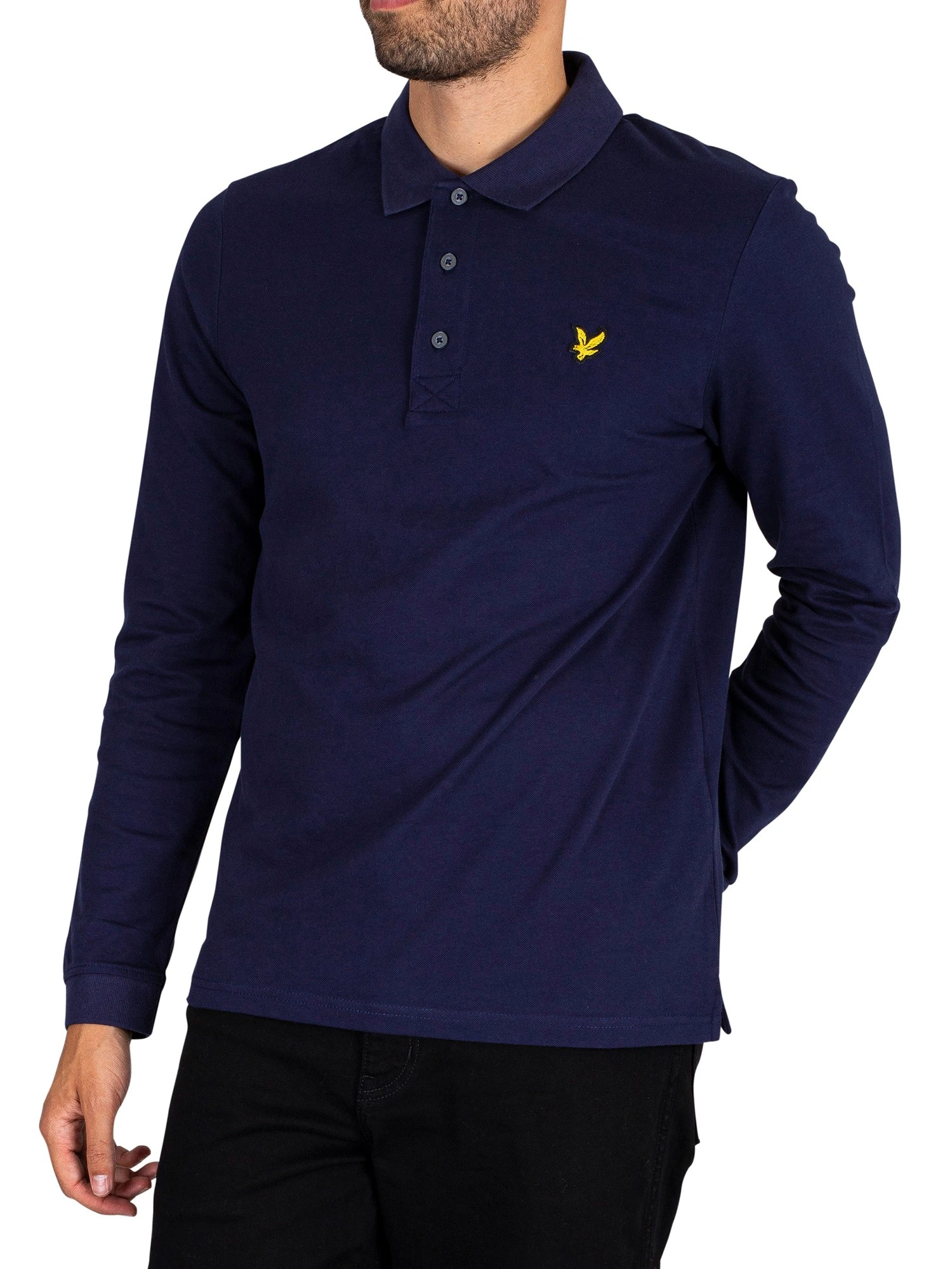 Lyle & Scott Longsleeved Polo Shirt - Navy Lyle & Scott Longsleeved Polo Shirt - Navy -Standout Store 43972b