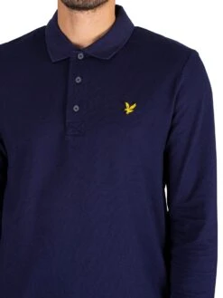 Lyle & Scott Longsleeved Polo Shirt - Navy 5 Lyle & Scott Longsleeved Polo Shirt - Navy -Standout Store 43972d