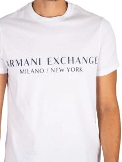 Armani Exchange Printed Graphic T-Shirt - White -Standout Store 44420d