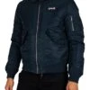 Schott Removable Badge Bomber Jacket - Navy