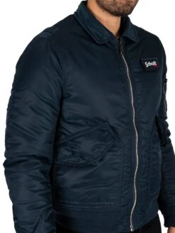Schott Removable Badge Bomber Jacket - Navy 7 Schott Removable Badge Bomber Jacket - Navy -Standout Store 44587f
