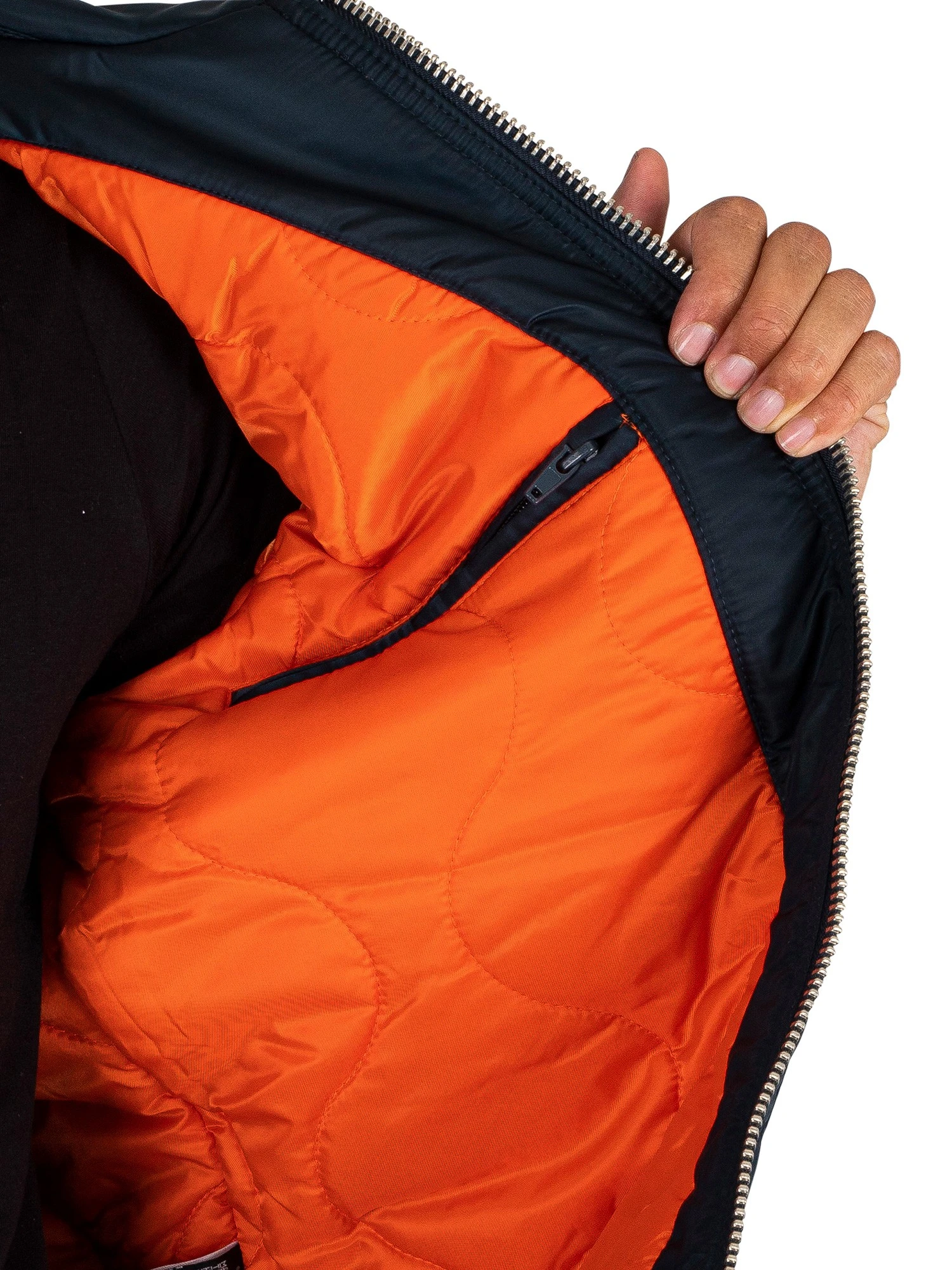 Schott Removable Badge Bomber Jacket - Navy Schott Removable Badge Bomber Jacket - Navy -Standout Store 44587g