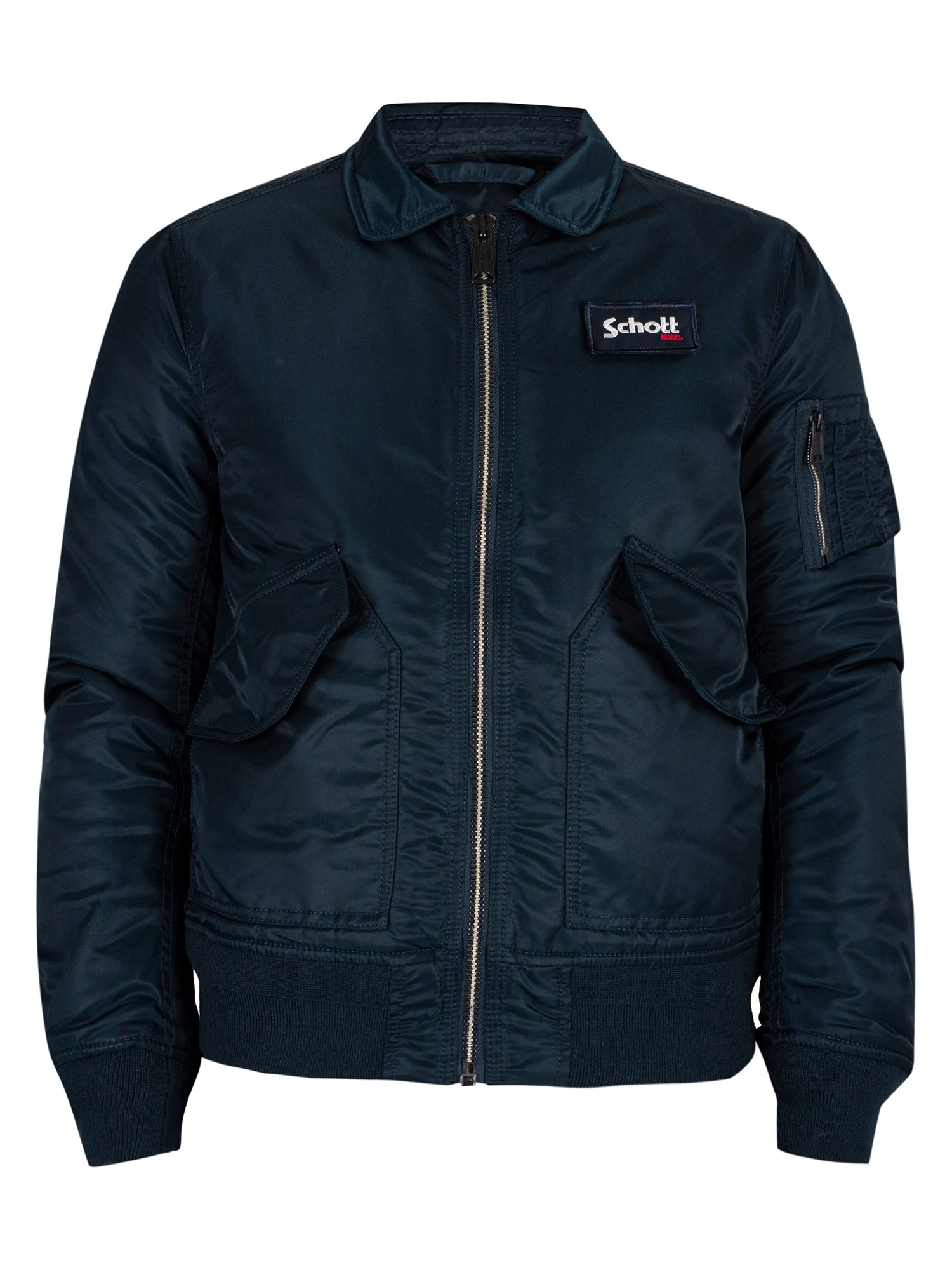 Schott Removable Badge Bomber Jacket - Navy Schott Removable Badge Bomber Jacket - Navy -Standout Store 44587i