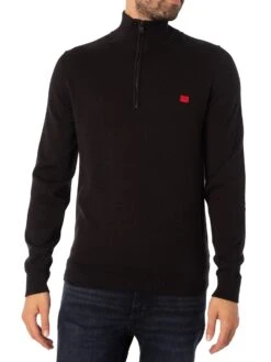 HUGO San Quintus Zip Knit - Black