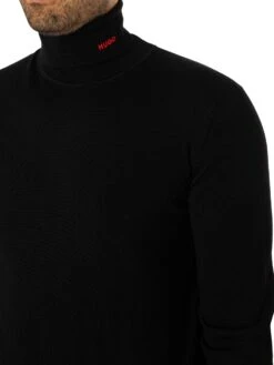 HUGO San Thomas Collar Knit - Black -Standout Store 45346d