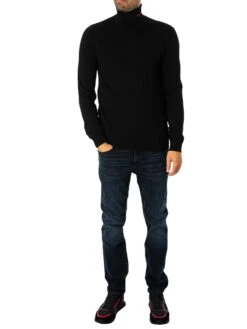 HUGO San Thomas Collar Knit - Black -Standout Store 45346e
