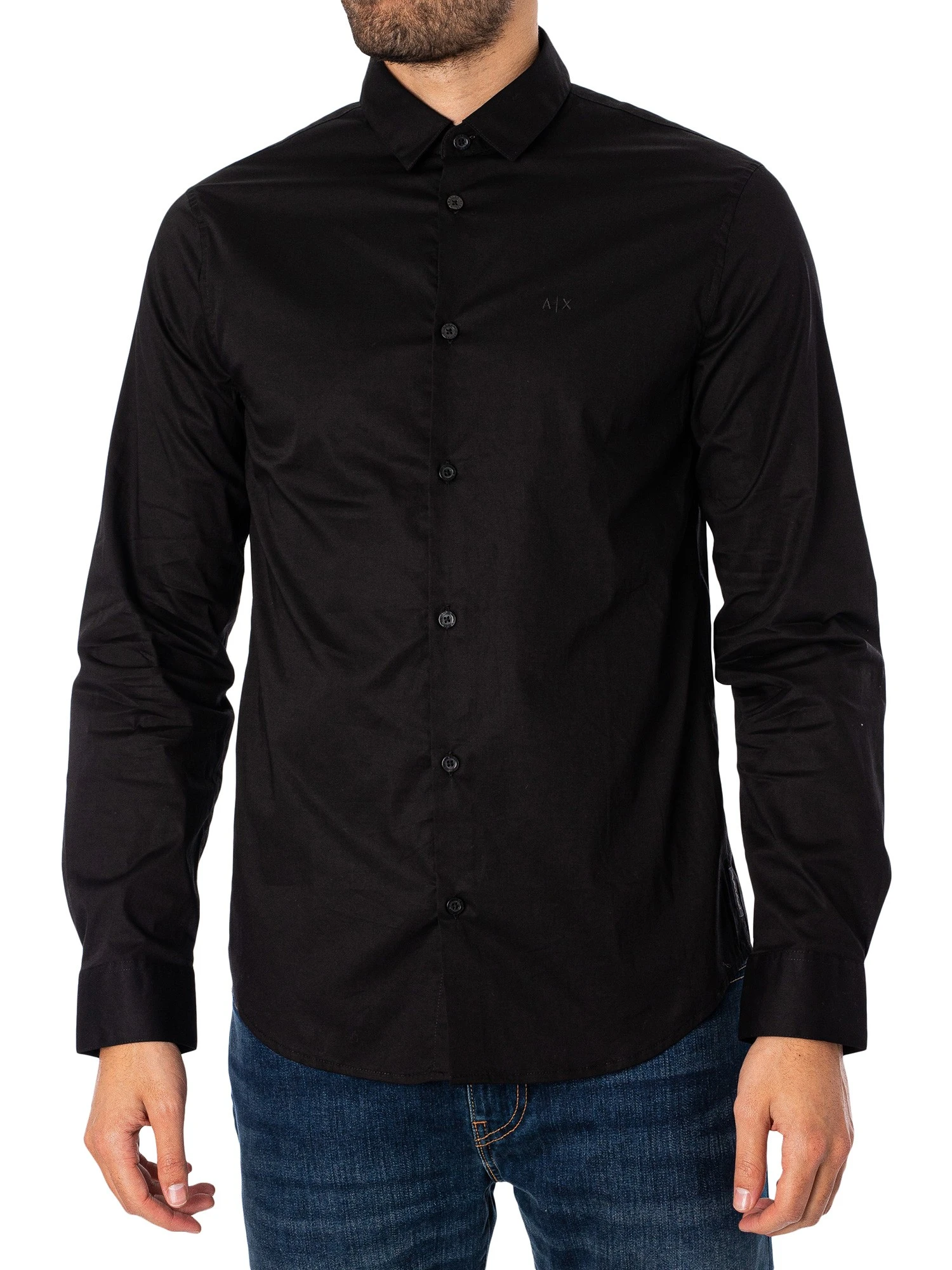 Armani Exchange Slim Logo Woven Shirt - Black Armani Exchange Slim Logo Woven Shirt - Black -Standout Store 45695b