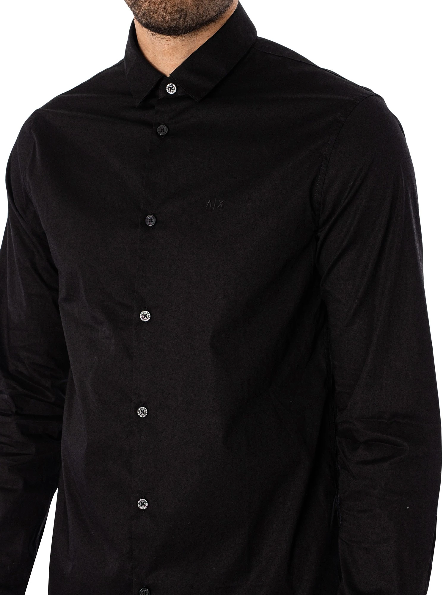 Armani Exchange Slim Logo Woven Shirt - Black Armani Exchange Slim Logo Woven Shirt - Black -Standout Store 45695d