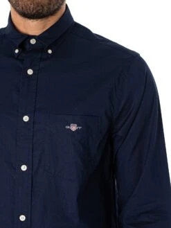 GANT Regular Poplin Shirt - Marine -Standout Store 47459d