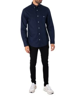 GANT Regular Poplin Shirt - Marine -Standout Store 47459e