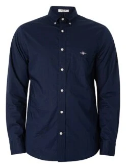 GANT Regular Poplin Shirt - Marine -Standout Store 47459f
