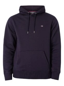 GANT Regular Pullover Hoodie - Evening Blue -Standout Store 47793e