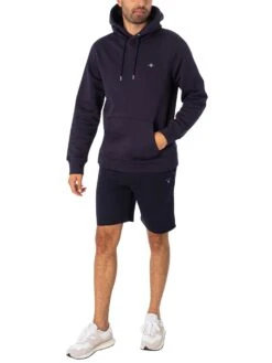 GANT Regular Pullover Hoodie - Evening Blue -Standout Store 47793f