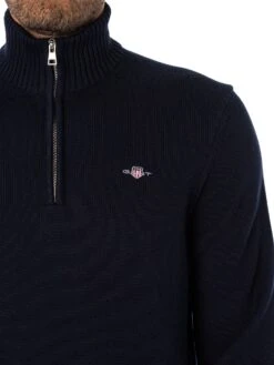 GANT Casual Half-Zip Knit - Evening Blue -Standout Store 47954d