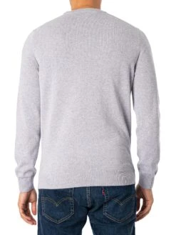 Lacoste Organic Cotton Crew Neck Knit - Grey Chine 4 Lacoste Organic Cotton Crew Neck Knit - Grey Chine -Standout Store 48568c