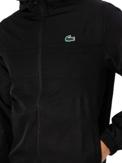 Lacoste Recycled Fiber Zipped Hooded Jacket - Black -Standout Store 49792d