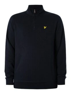 Lyle & Scott Loopback Quarter Zip Sweatshirt - Dark Navy -Standout Store 51293e