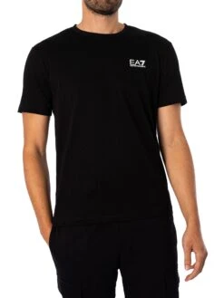 EA7 Chest Logo T-Shirt - Black/White