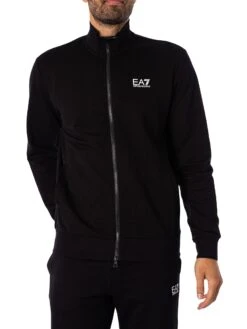 EA7 Chest Logo Zip Tracksuit - Black -Standout Store 51955c