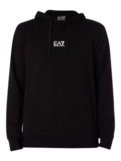 EA7 Jersey Pullover Hoodie - Black/White -Standout Store 51957f