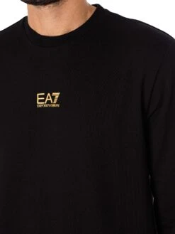EA7 Logo Sweatshirt - Black/Gold -Standout Store 51959d