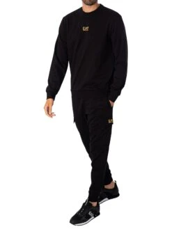 EA7 Logo Sweatshirt - Black/Gold -Standout Store 51959e