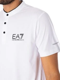 EA7 Ventus 7 Collar T-Shirt - White/Black -Standout Store 51962d