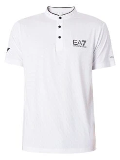 EA7 Ventus 7 Collar T-Shirt - White/Black -Standout Store 51962f
