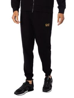 EA7 Logo Zip Through Tracksuit - Black/Gold -Standout Store 52051h