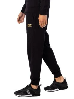 EA7 Logo Zip Through Tracksuit - Black/Gold -Standout Store 52051i