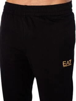 EA7 Logo Zip Through Tracksuit - Black/Gold -Standout Store 52051l