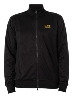 EA7 Logo Zip Tracksuit - Black/Gold -Standout Store 52053f