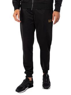 EA7 Logo Zip Tracksuit - Black/Gold -Standout Store 52053h