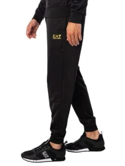 EA7 Logo Zip Tracksuit - Black/Gold -Standout Store 52053i