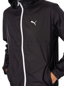 Puma Solid Windbreaker Jacket - Black/White -Standout Store 52154d
