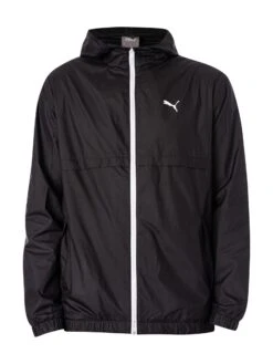 Puma Solid Windbreaker Jacket - Black/White -Standout Store 52154g