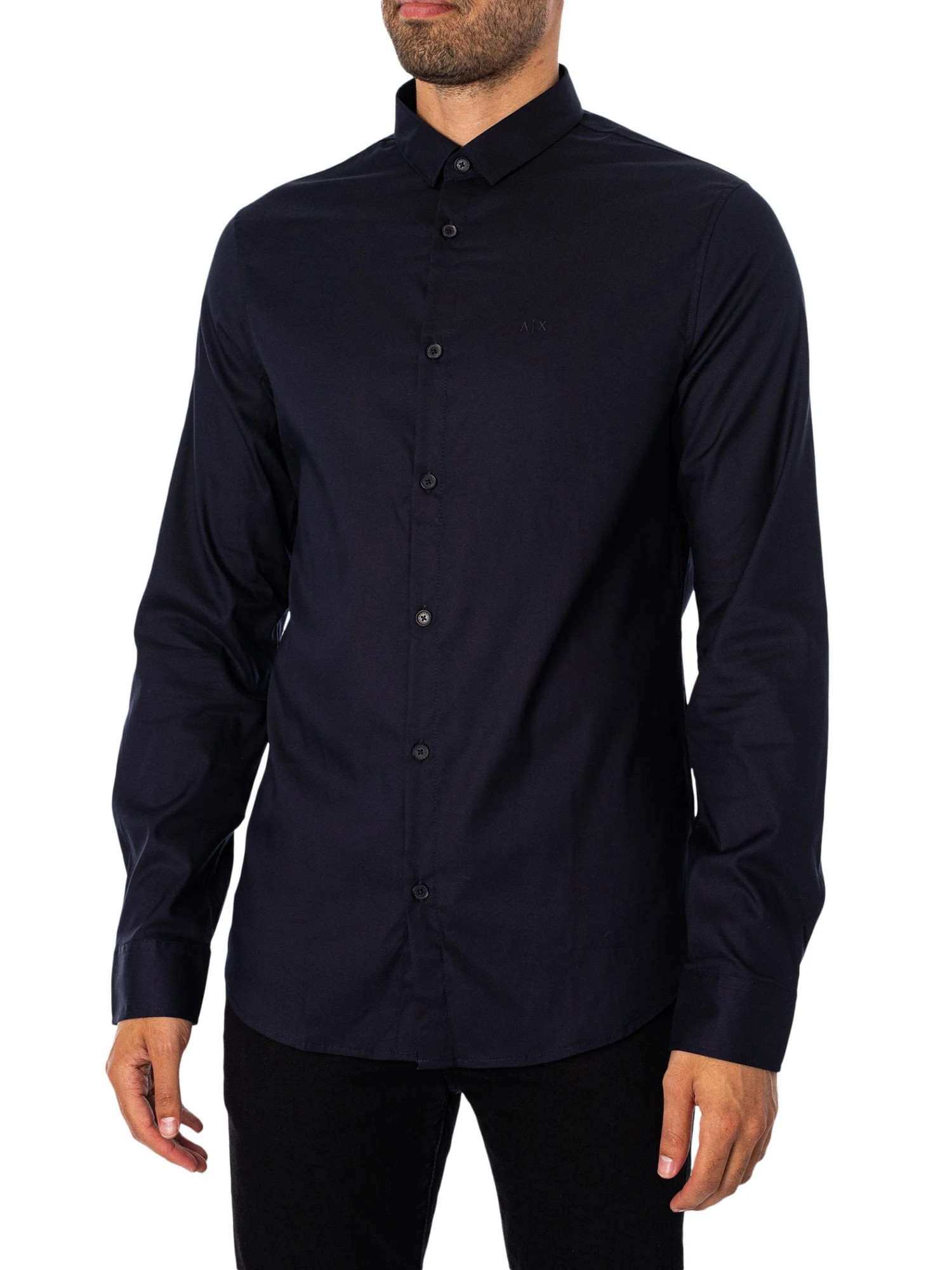 Armani Exchange Logo Woven Shirt - Navy Armani Exchange Logo Woven Shirt - Navy -Standout Store 52423b