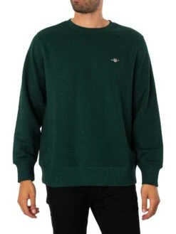 GANT Regular Shield Sweatshirt- Tartan Green