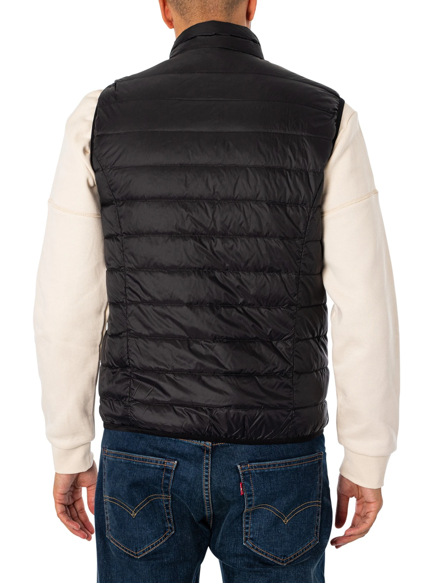 EA7 Woven Down Gilet - Black/Silver EA7 Woven Down Gilet - Black/Silver -Standout Store 52772c